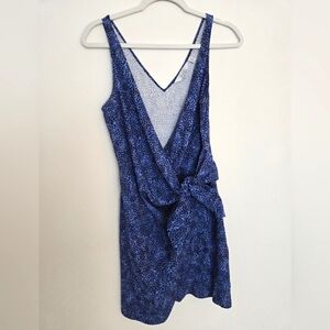 & Other Stories blue Sleeveless Animal Print Wrap Dress | Size 4
